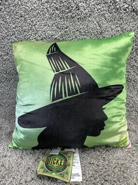 Wicked The Movie Born Wicked Elphaba Green Witch Decorative Throw Pillow 16" NWT